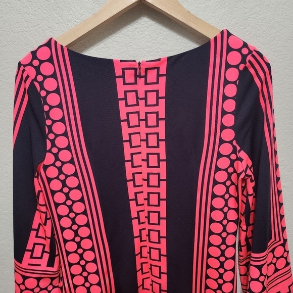 Julie Brown Geometric A-line pink Blue Dress Size S - Picture 5 of 10